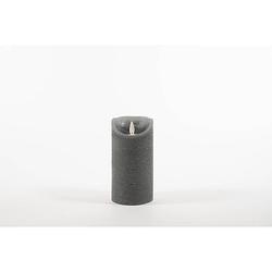 Foto van Anna'ss collection - rustic wax candle moving flame 7,5x15cm grey 3 x aaa