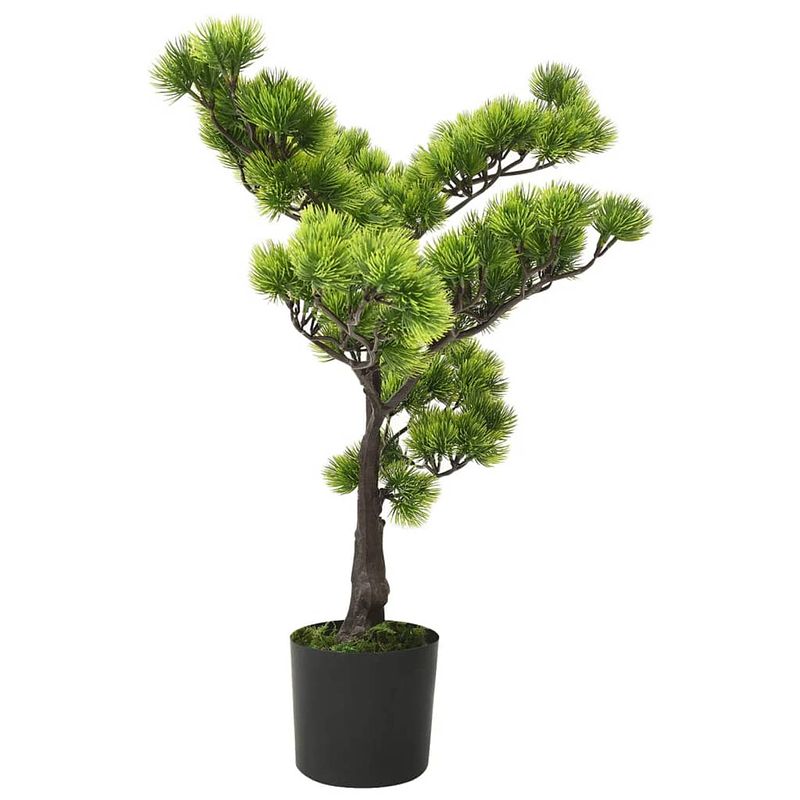 Foto van The living store dennen bonsai kunstplant - 60 cm - volle en realistische uitstraling - nooit verwelkend - groen -