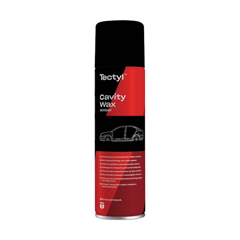 Foto van Valvoline autowax tectyl cavity amber 500ml zwart/rood