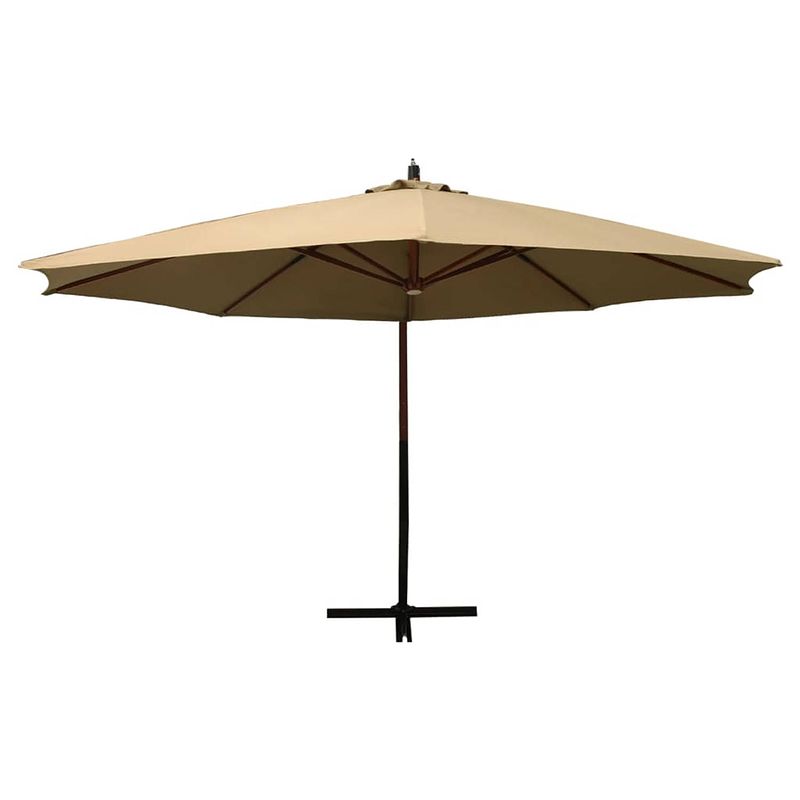 Foto van The living store zweefparasol tuin - 350 x 286 cm - uv-beschermend en waterbestendig polyester