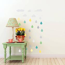 Foto van Walplus home decoratie sticker - wolken & regendruppels
