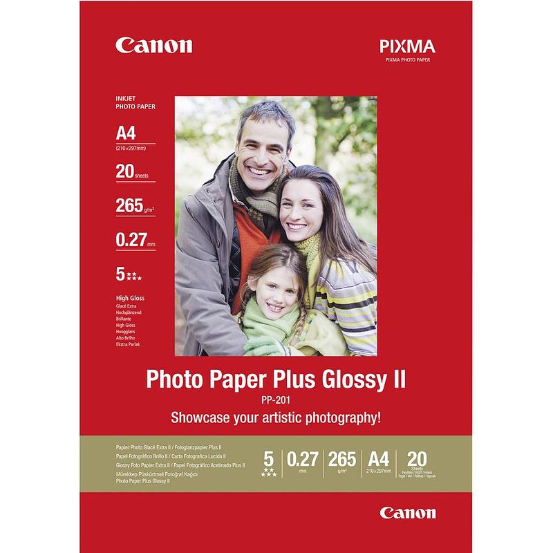 Foto van Canon photo paper plus glossy ii pp-201 2311b019 fotopapier din a4 265 g/m² 20 vellen glanzend