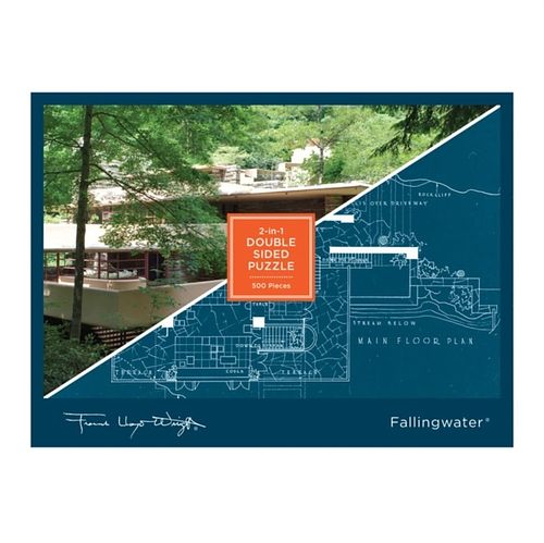 Foto van Frank lloyd wright fallingwater 2-sided 500 piece puzzle - puzzel;puzzel (9780735349605)