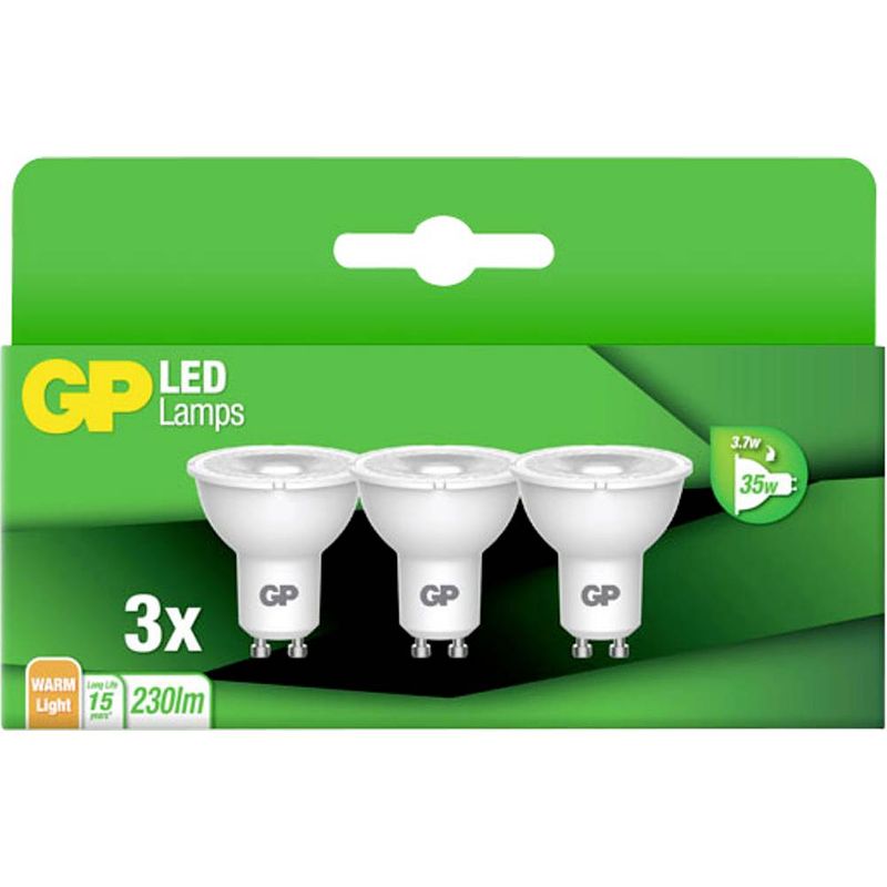 Foto van Gp led lamp reflector gu10 3,7w 3 stuks