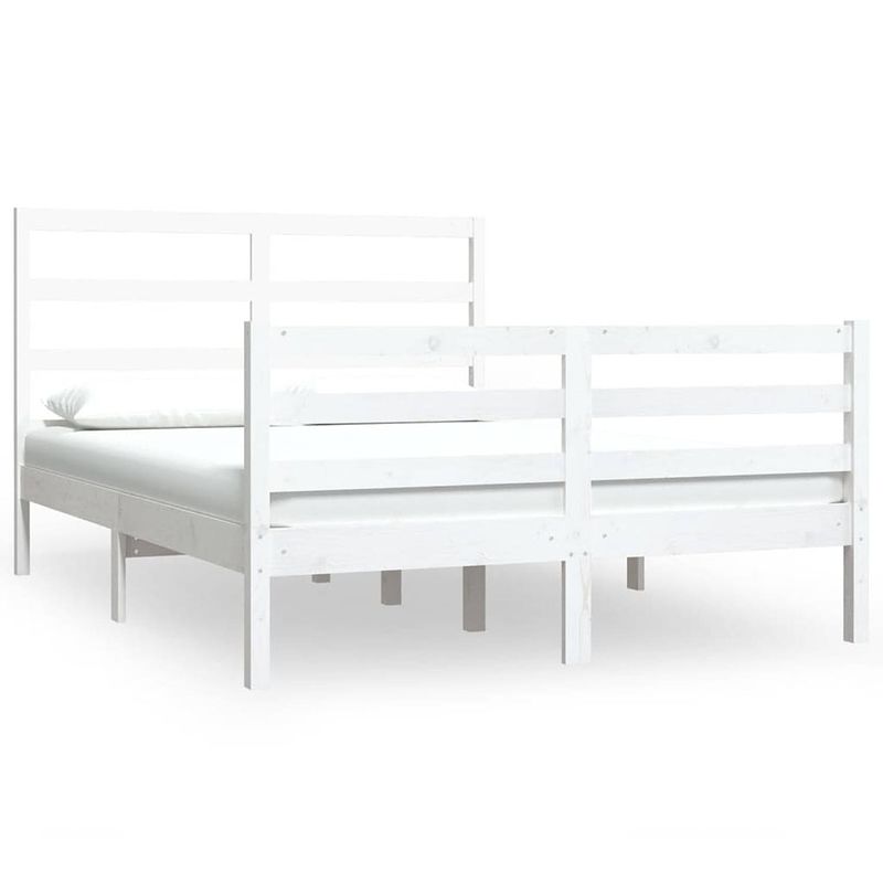 Foto van The living store houten bedframe - naam - bedframe - 205.5 x 155.5 x 100 cm - massief grenenhout