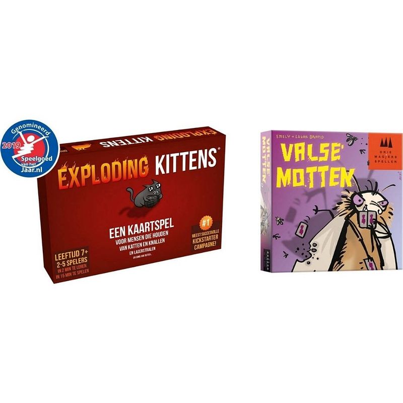 Foto van Spellenbundel - kaartspel - 2 stuks - exploding kittens & valse motten