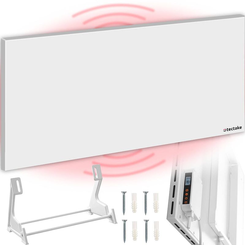 Foto van Tectake® - infraroodpaneel met thermostaat en omval- en overhittingsbeveiliging - 1100 w - 140x2,5x60cm - 405014