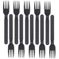 Foto van Excellent houseware vorken - 20x stuks - grijs - kunststof - 18 cm - herbruikbaar - vorken