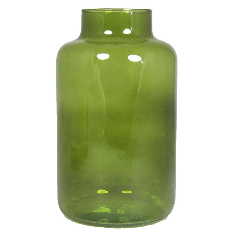 Foto van Bloemenvaas - groen/transparant glas - h25 x d15 cm - vazen