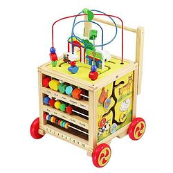 Foto van Houten loopwagen geschikt voor 12 maanden - looptrainer - leerzaam houten babyspeelgoed
