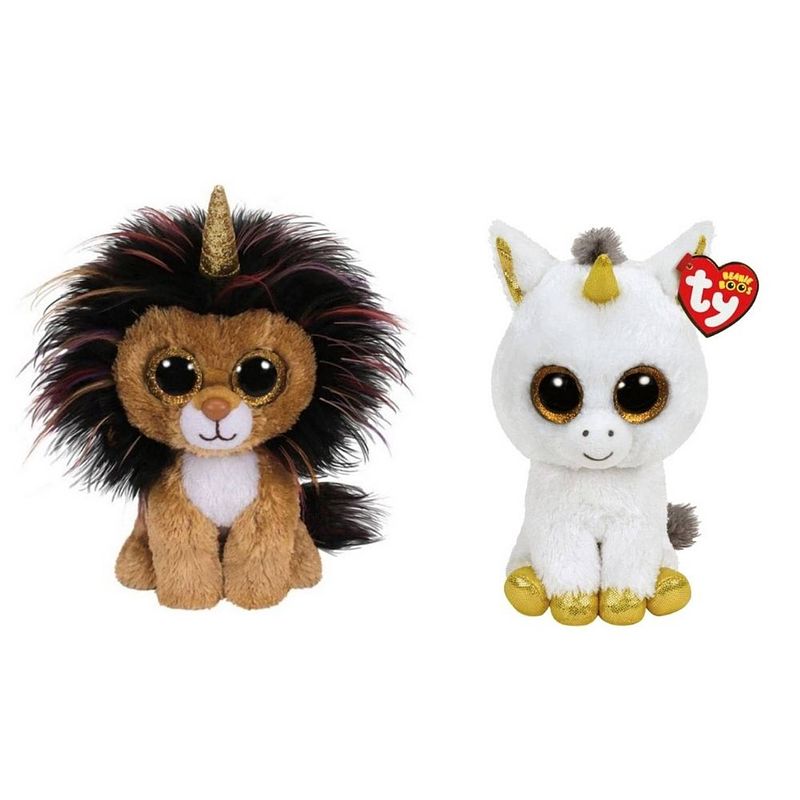 Foto van Ty - knuffel - beanie buddy - ramsey lion & pegasus unicorn