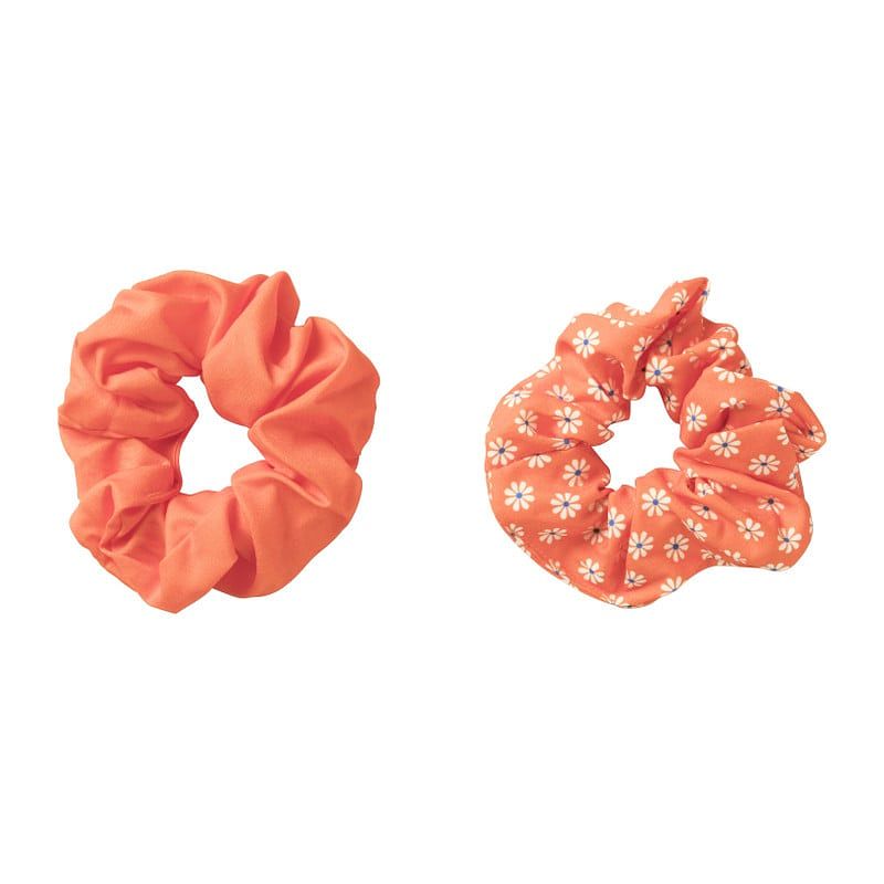 Foto van Scrunchie oranje - diverse varianten - set van 2 stuks