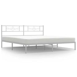 Foto van Vidaxl bedframe met hoofdbord metaal wit 183x213 cm