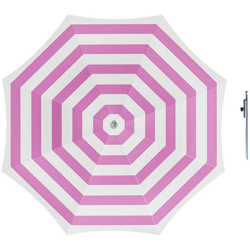 Foto van Parasol - fuchsia/wit - d160 cm - incl. draagtas - parasolharing - 49 cm - parasols