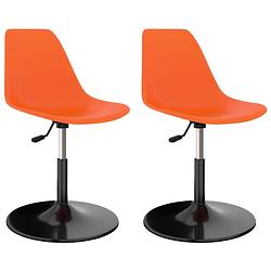 Foto van Vidaxl eetkamerstoelen 2 st draaibaar pp oranje