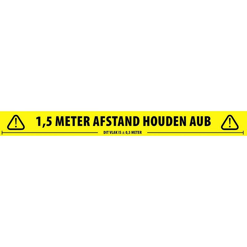 Foto van Adam hall 58067dut social distancing tape 1,5 meter afstand houden a.u.b. 66 m geel, zwart