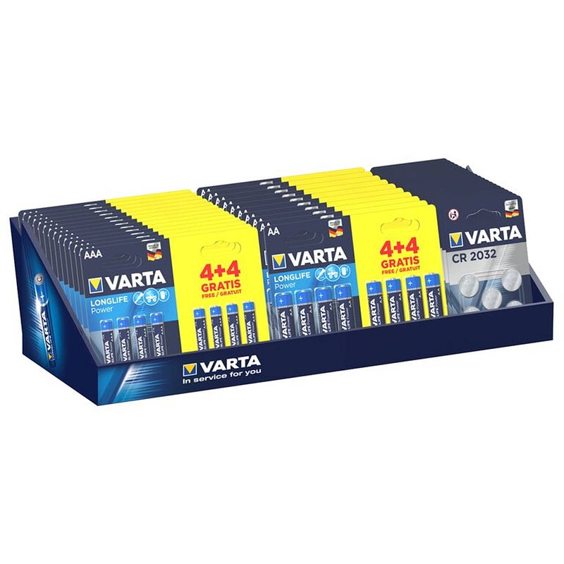 Foto van Varta toonbank display 10 x batterij alkaline aaa (4+4) aa (4+4)