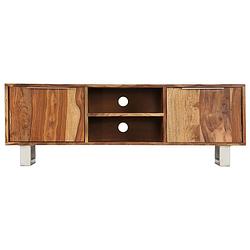 Foto van The living store sheesham tv-meubel - 118 x 30 x 40 cm - houten dressoir