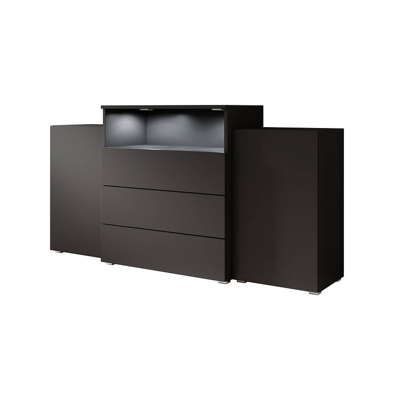 Foto van Meubella dressoir universal - mat zwart - 150 cm