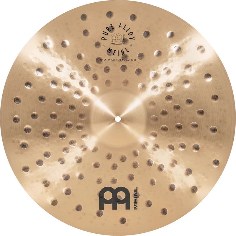 Foto van Meinl pure alloy extra hammered crash ride 22 inch crash-ride bekken