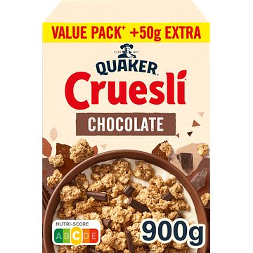 Foto van Quaker cruesli chocolade ontbijtgranen voordeelverpakking 900gr bij jumbo