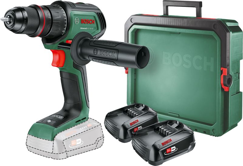 Foto van Bosch advanceddrill 18v-80 + 2.5 ah accu (2x) + systembox s