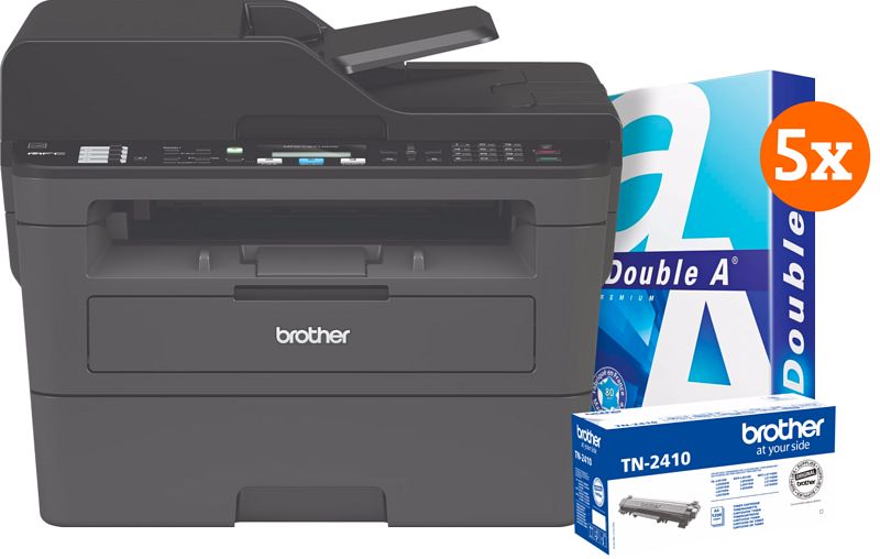 Foto van Brother mfc-l2710dw + 1 extra zwarte toner + 2.500 vellen a4 papier