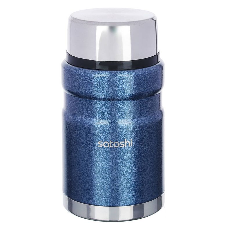 Foto van Satoshi thermosfles 0,7 l heavy duty - travel mug - dubbel wandig - brede hals - blauw