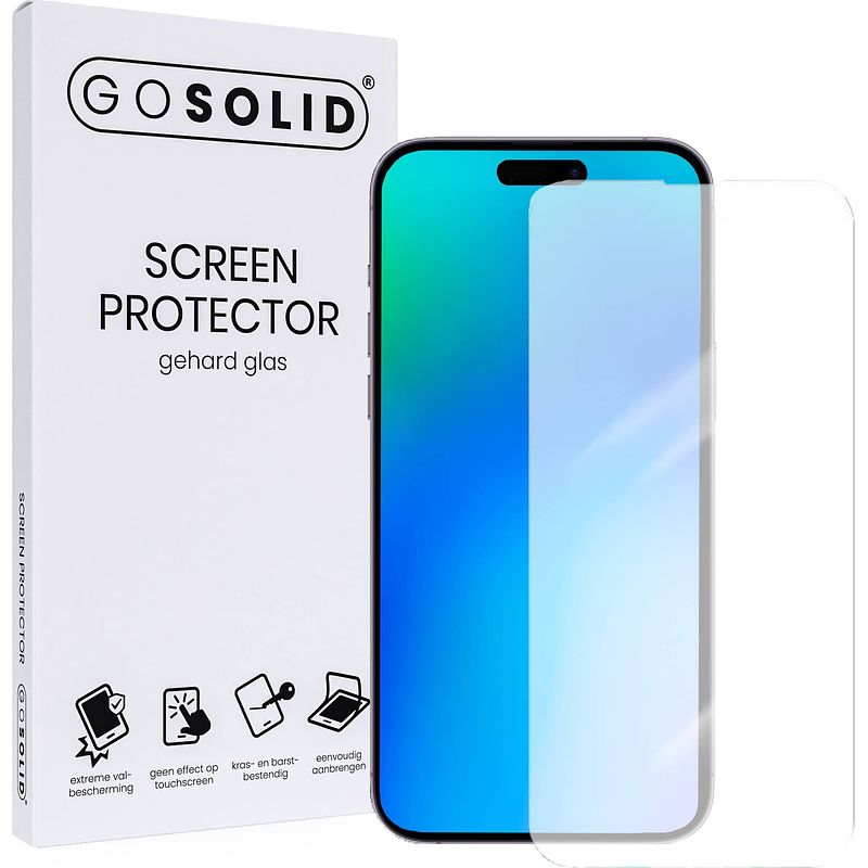 Foto van Go solid! apple iphone 14 pro screenprotector gehard glas