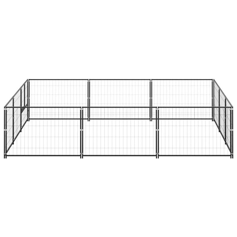 Foto van The living store hondenkennel - grote buitenren 300x300x70 cm - zwart staal