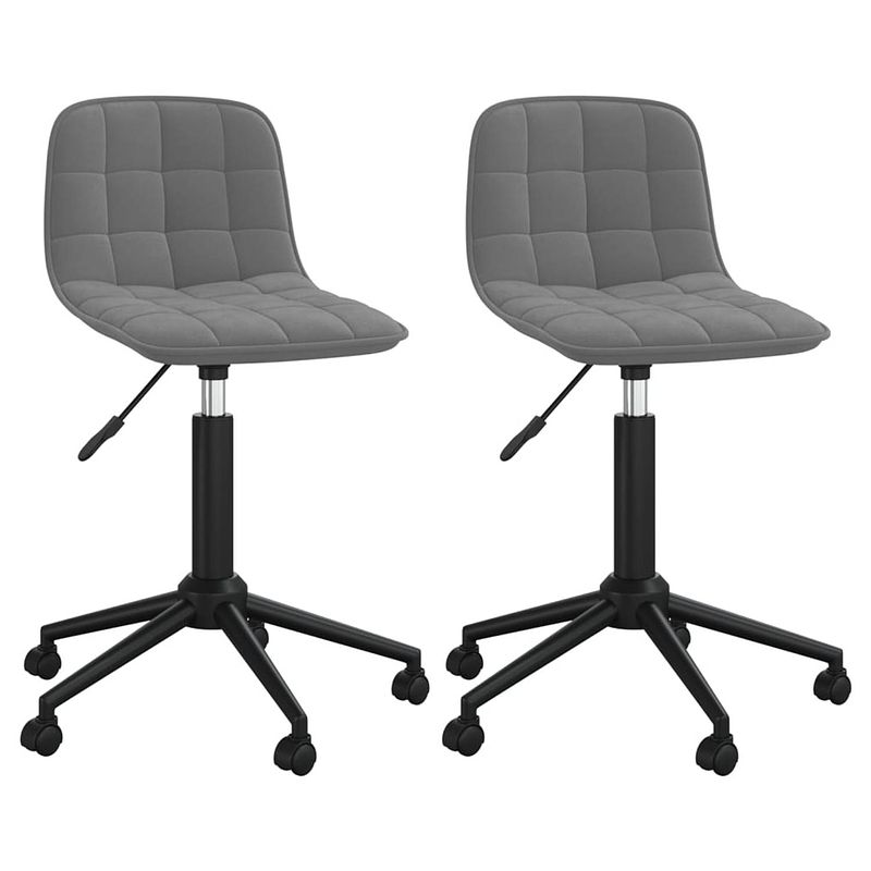 Foto van The living store draaibare eetkamerstoelen - donkergrijs - 42.5 x 45 x (69 - 80.5) cm - fluweel