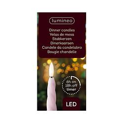 Foto van Lumineo - led dinerkaars d2h24 cm lila/wwt 2st i kerst