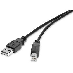 Foto van Renkforce usb-kabel usb 2.0 usb-a stekker, usb-b stekker 1.00 m zwart vergulde steekcontacten rf-4463070