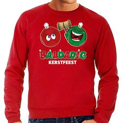 Foto van Bellatio decorations foute kersttrui/sweater voor heren - baldadig kerstfeest - rood - ontdeugend xl - kerst truien