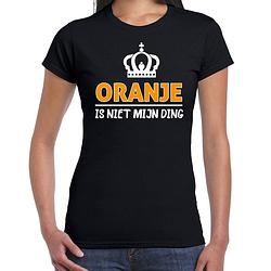 Foto van Koningsdag t-shirt - oranje is niet mijn ding - dames - zwart xl - feestshirts