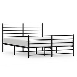 Foto van Vidaxl bedframe met hoofd- en voeteneinde metaal zwart 135x190 cm