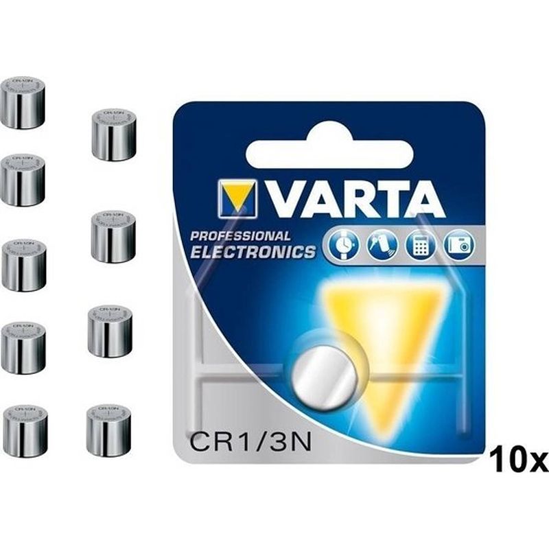 Foto van 10 stuks - varta professional electronics cr 1/3 n 6131 170mah 3v knoopcelbatterij