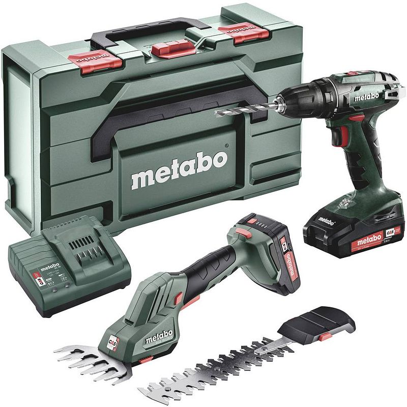 Foto van Metabo bs 18 + sgs 18 ltx q 685186000 accu-schroefboormachine 18 v 2.0 ah li-ion incl. 2 accus, incl. koffer, incl. lader