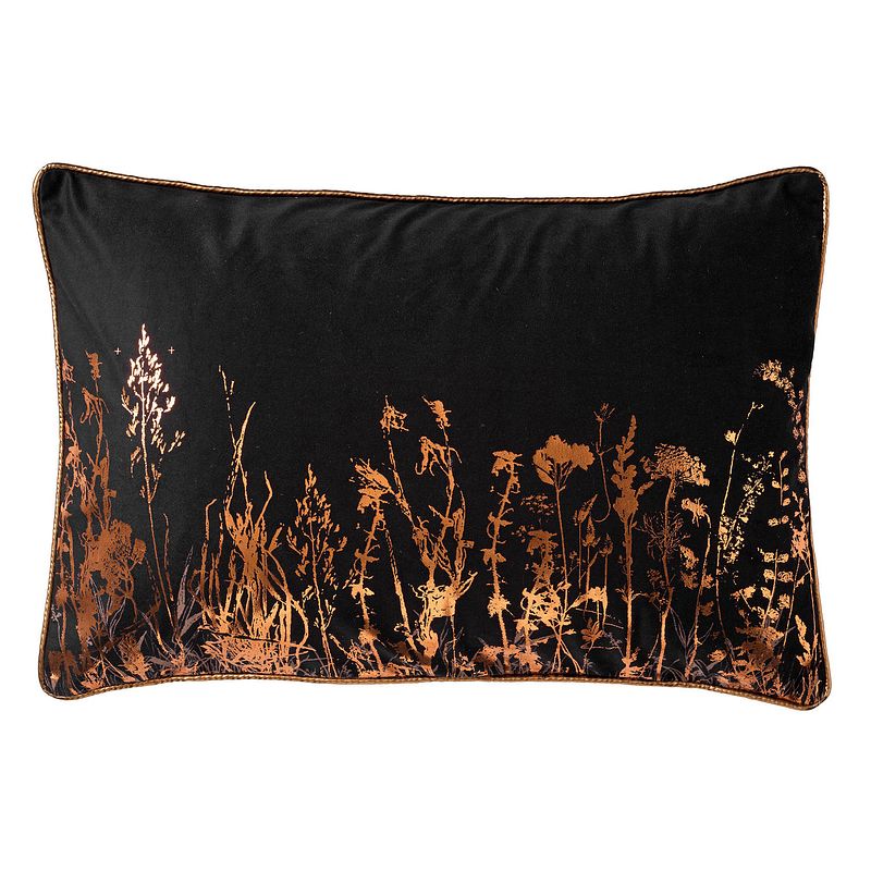 Foto van Dutch decor dalita - kussenhoes met bloemenpatroon 40x60 cm raven - zwart - zwart