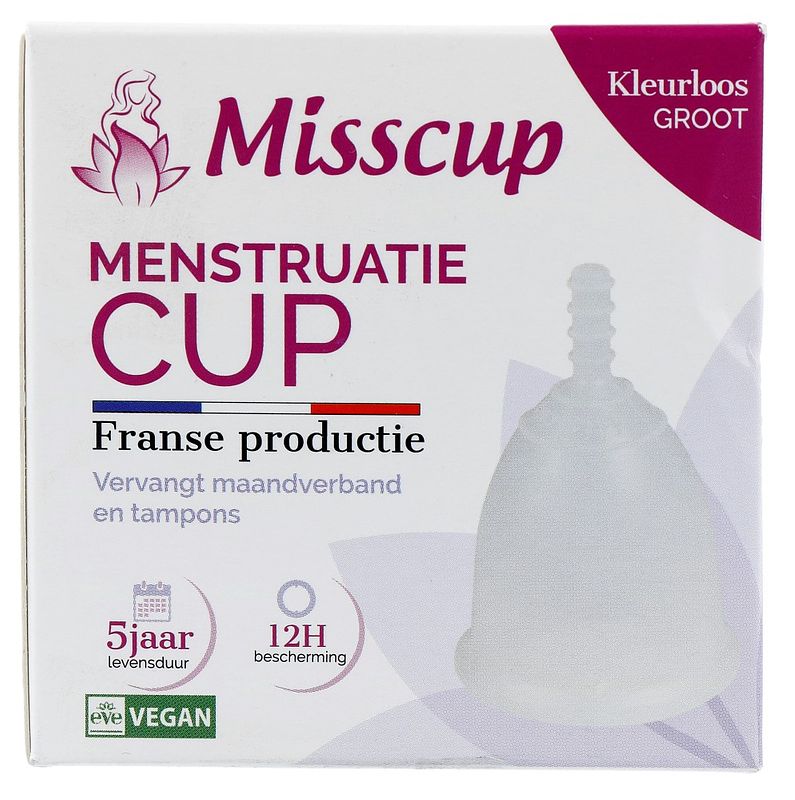 Foto van Misscup menstruatie cup groot kleurloos