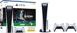 Foto van Playstation 5 disc edition + ea sports fc 24 + extra controller wit