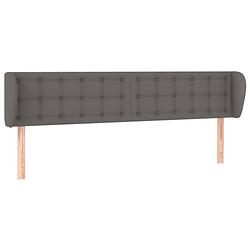 Foto van The living store hoofdbord bedaccessoires - 163 x 23 x 78/88 cm - grijs - duurzaam kunstleer