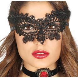 Foto van Zwart gemaskerd bal oogmasker voor dames - verkleedmaskers