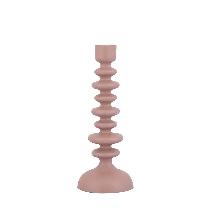 Foto van Ptmd lisanne beige casted alu candleholder circles l