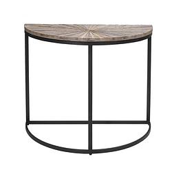 Foto van Ptmd vic natural sidetable halfrond ijzeren frame