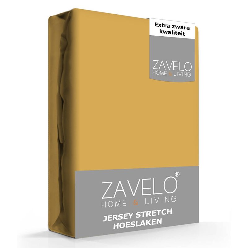 Foto van Zavelo® jersey hoeslaken okergeel-lits-jumeaux (180x200 cm)