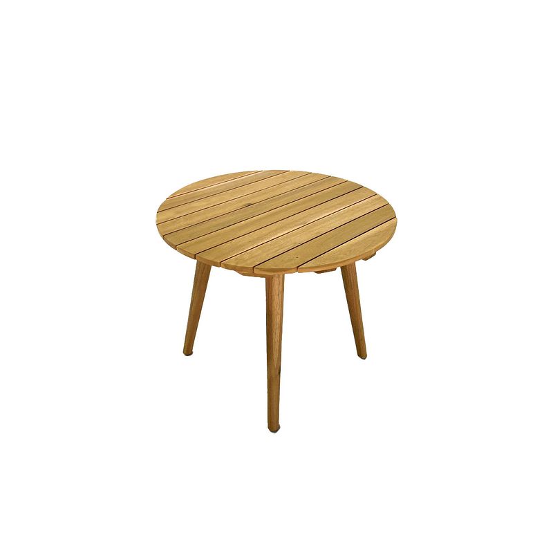 Foto van Sens-line - lissabon sidetable rond - bruin - acaciahout - 47x47x55cm