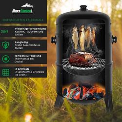 Foto van Maxxgarden barbecue - smoker - barbecue grill - 40x72cm - zwart