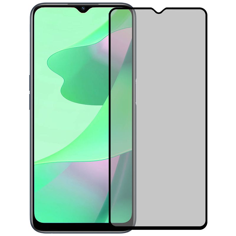 Foto van Basey oppo a16 privacy screenprotector tempered glass full cover - oppo a16 beschermglas screen protector glas