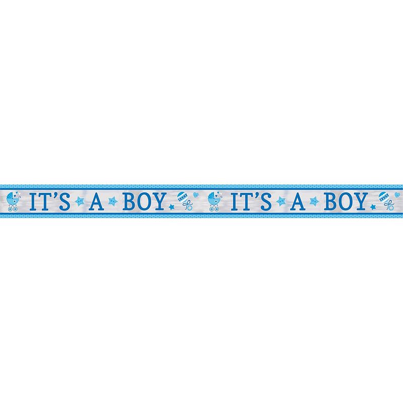 Foto van Amscan banner 'sit's a boy's 762 cm blauw